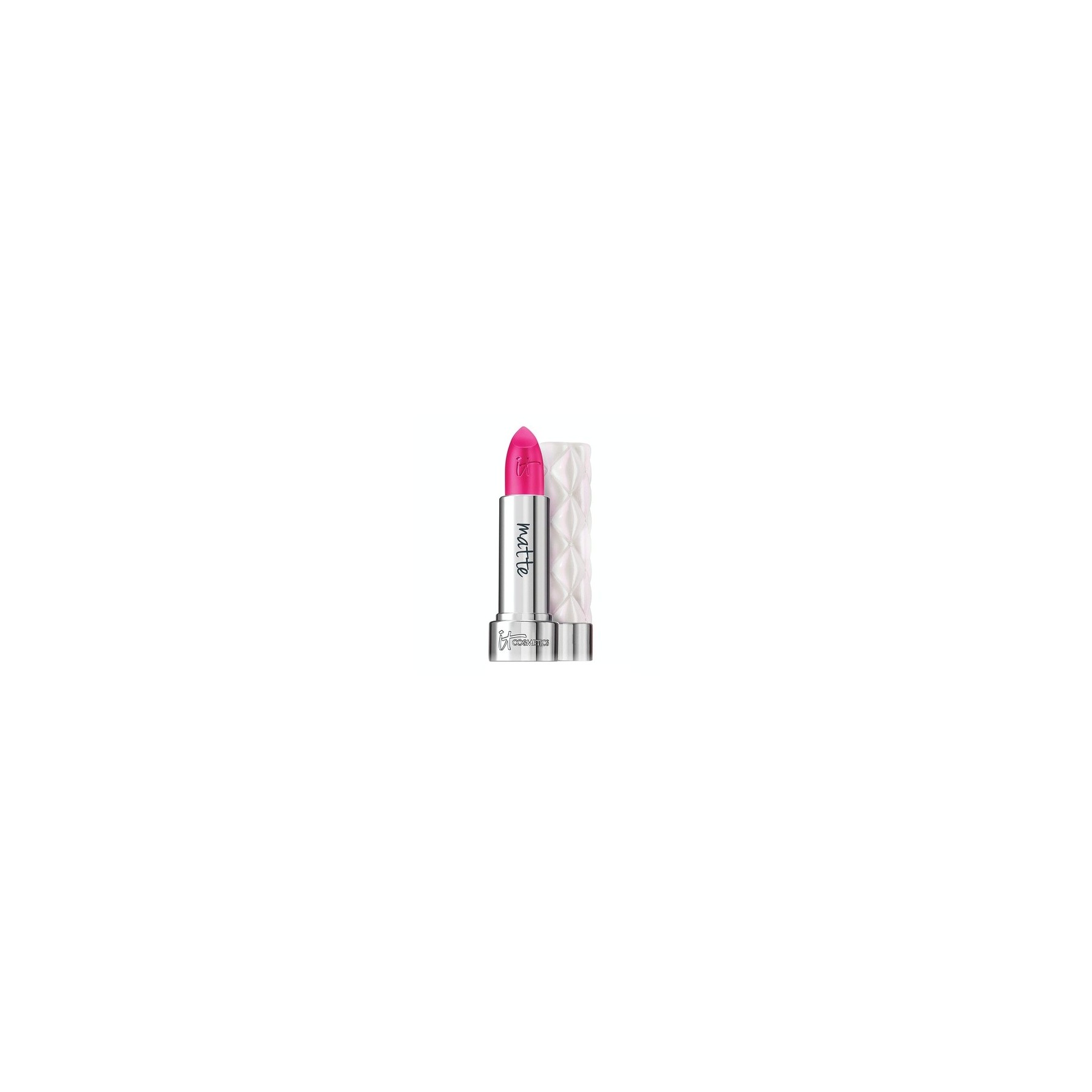 IT Cosmetics Pillow Lips Lipstick 11:11 Bright Fuchsia Matte Finish with Collagen Beeswax and Shea Butter 0.13 oz