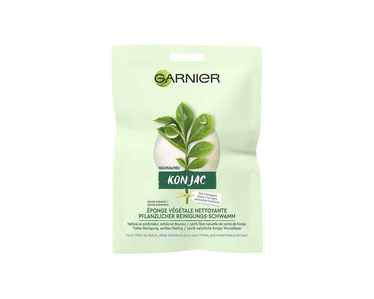 Garnier Face Scrub Konjac Sponge for Removing Pimples and Cleansing
