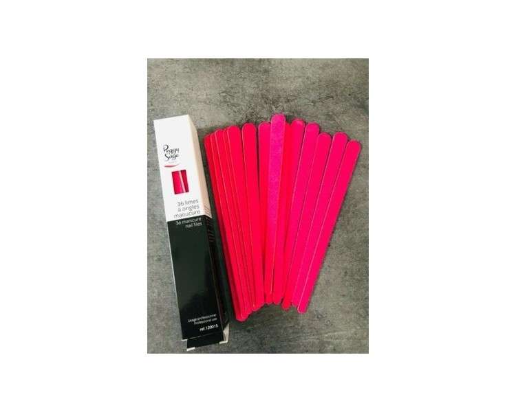 PEGGY SAGE Disco 36 Fluorescent Pink Manicure Nail Files Pro Grain 150/180
