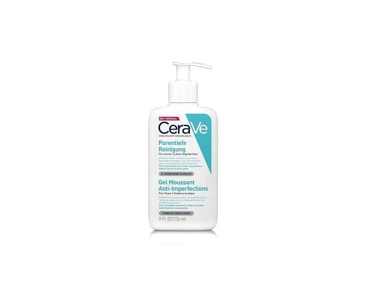CeraVe Deep Cleansing Foaming Facial Cleanser for Acne-Prone Skin with Clay and Niacinamide 236ml