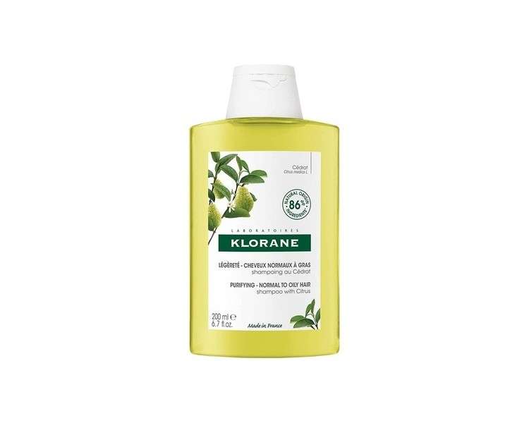 Klorane Purifying Citrus Shampoo for Normal to Oily Hair 200ml