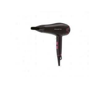 Rowenta CV5713 Motion Dry Hair Dryer 2200W 6 Settings Styling Nozzle Cool Shot Lightweight - Black/Pink New Design