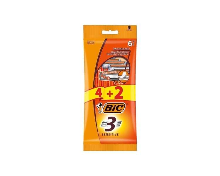 Bic Maq Af Sensitive 3H 100g - Pack of 4+2