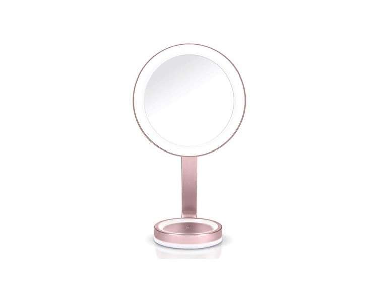 BaByliss 9450E LED Beauty Makeup Mirror with Satin Finish and Dimmable LED Lighting 10x Magnification and 5 Light Settings