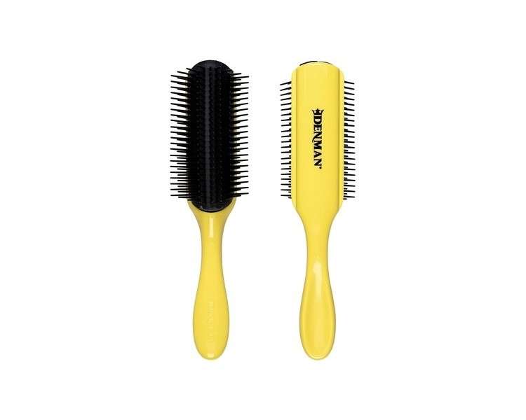 Denman Curly Hair Brush D4 9 Row Styling Brush for Styling and Defining Curls - Yellow