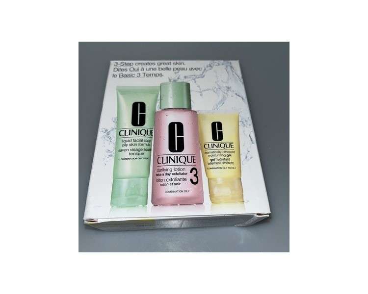 Clinique 3 Step Skincare System Travel Size Set Type 2 Combination/Oily