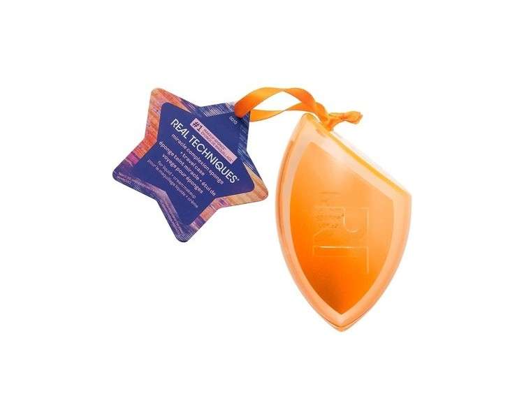 Real Techniques Limited Edition Miracle Complexion Sponge & Case Ornament for a Natural Streak Free Foundation Finish - Orange