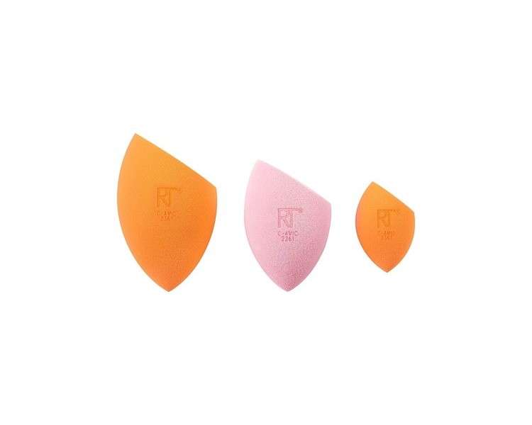 Real Techniques Ultimate Makeup Sponge Blending and Setting Trio for Dewy or Matte Finish - 3 Piece Set