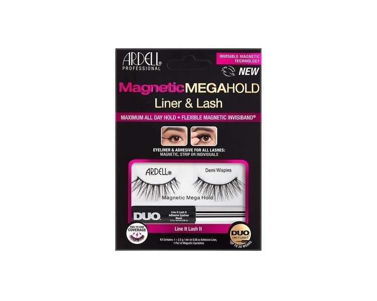 ARDELL Magnetic Megahold Demi Wispies Magnetic Eyelashes with Magnetic Eyeliner - Vegan and Reusable