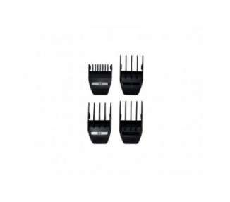 Wahl Professional 4-Piece Peanut/MAG/Beret Hair Clipper/Trimmer Cutting Guides Set Black