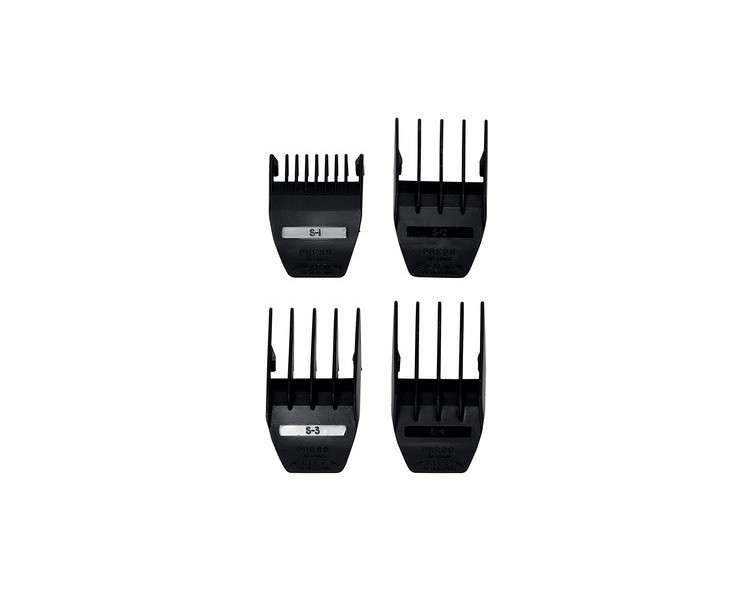 Wahl Professional 4-Piece Peanut/MAG/Beret Hair Clipper/Trimmer Cutting Guides Set Black