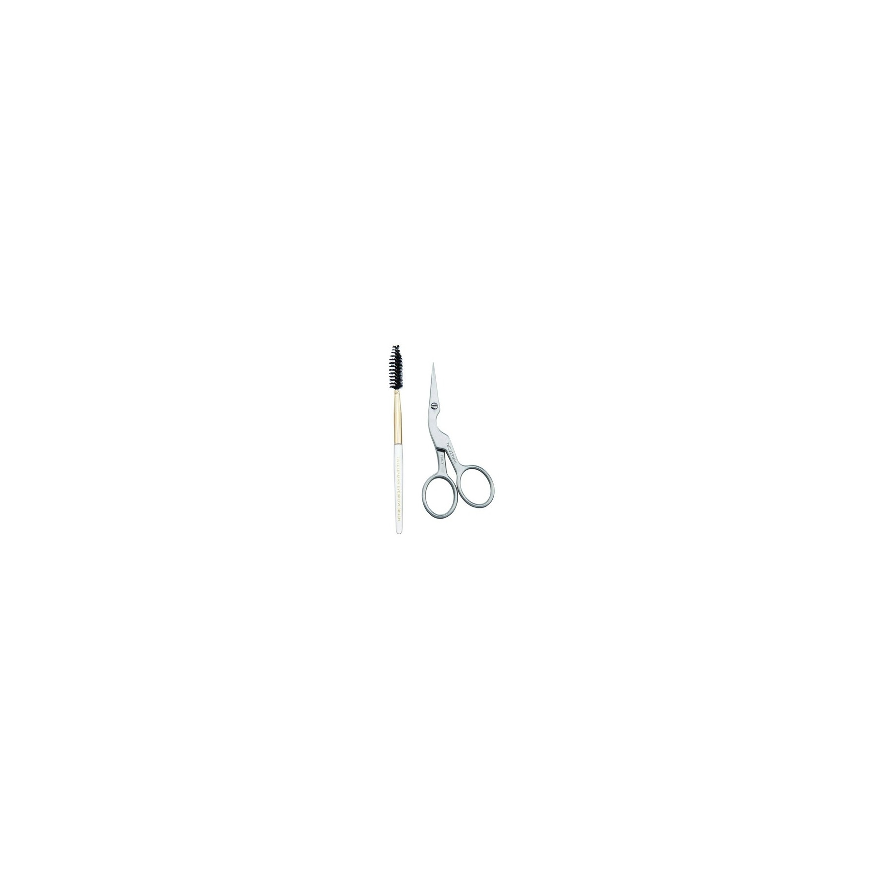 Tweezerman Studio Collection Stainless Steel Eyebrow Scissors with Brush
