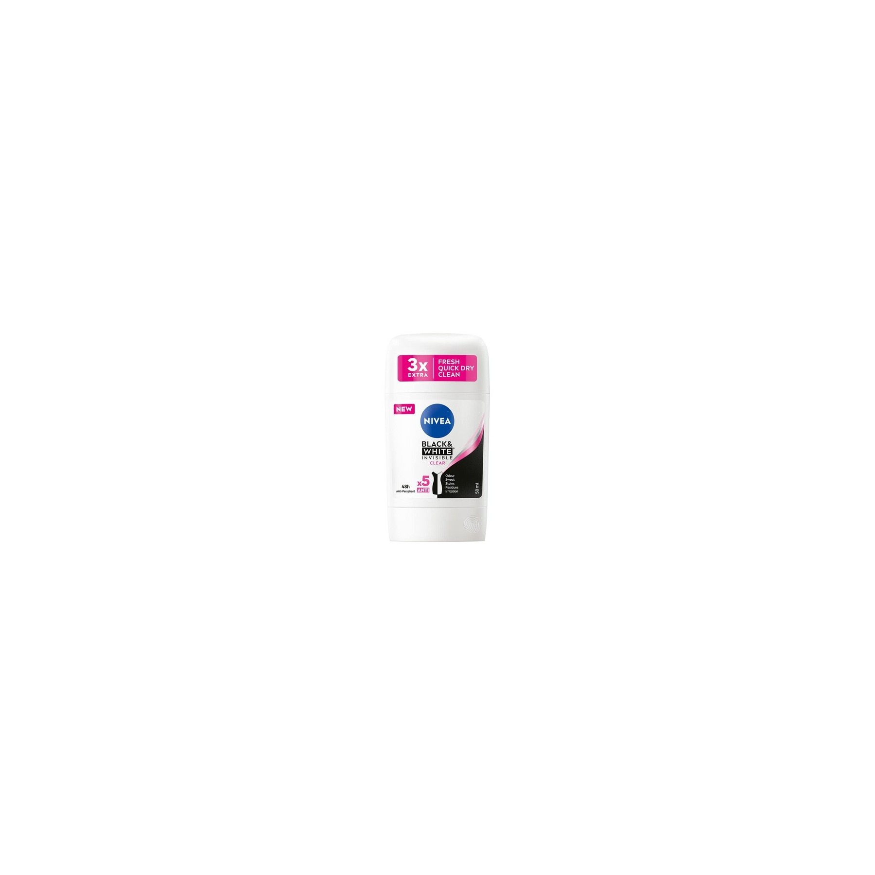 NIVEA Black & White Clear Antiperspirant Stick 50ml