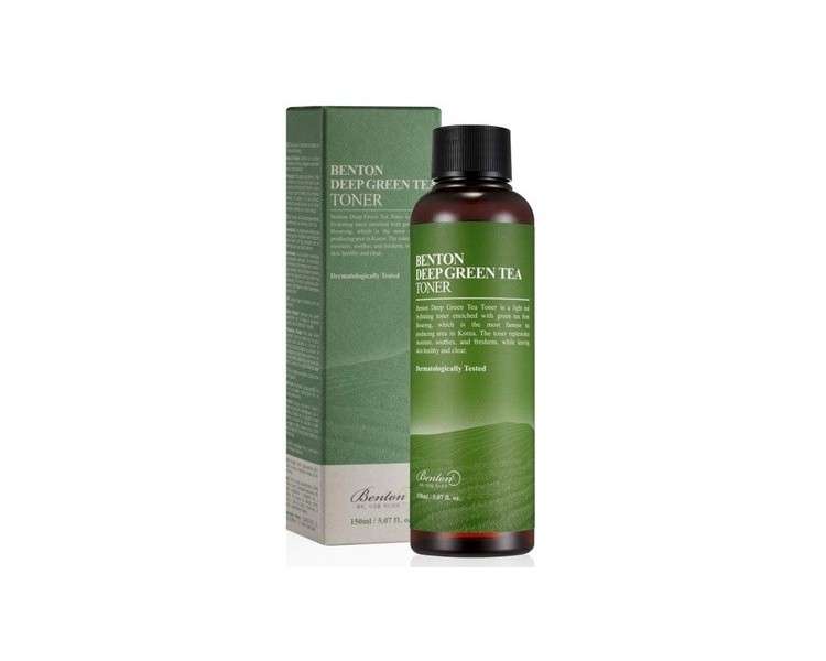 BENTON Deep Green Tea Toner 150 5.07 fl.oz. Moisturizing and Soothing Facial Toner for Oily and Sensitive Skin