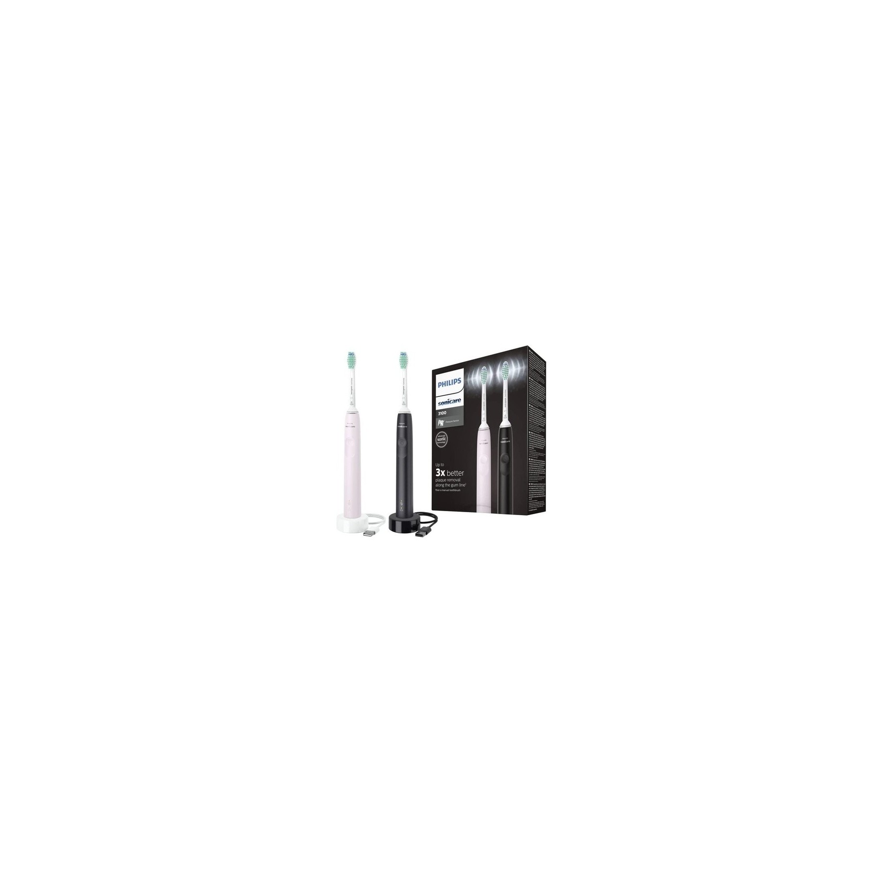 Philips Sonicare Series 3100 HX3675/15 Electric Toothbrush Black and White