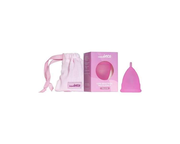 FARMA INCA Menstrual Cup made of Medical Grade Silicone with Hypoallergenic and 100% Safe Material - Size M with Carrying Case