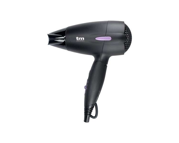 TM ELECTRON TMHD110 Foldable Travel Hair Dryer with Overheating Protection and Styling Nozzle 1500W