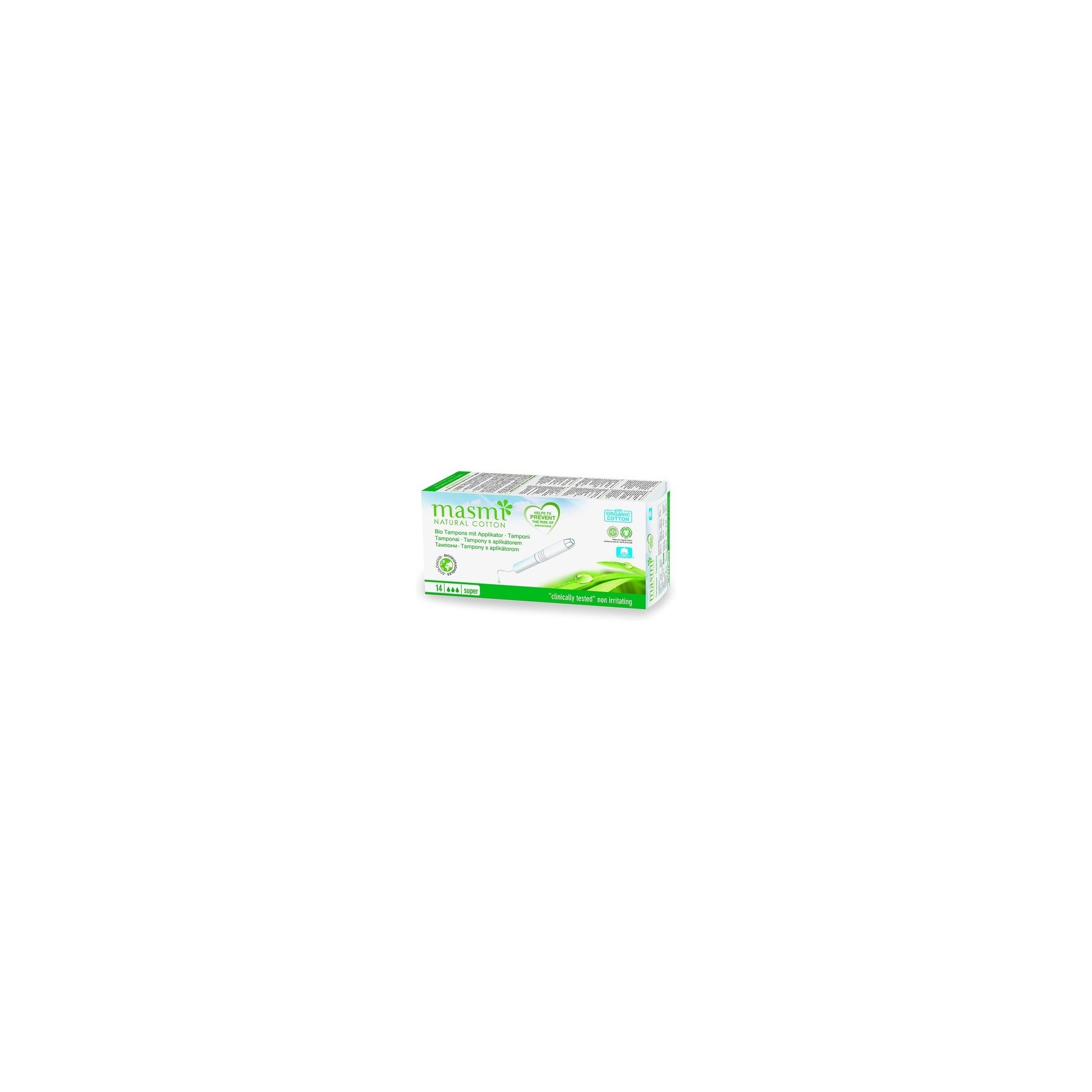 MASMI NATURAL COTTON Bio Tampons Super with Applicator