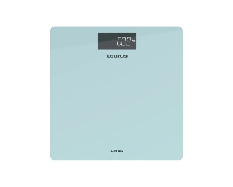 Taurus Inception Digital Bathroom Scale 28cm x 28cm Tempered Glass - Blue