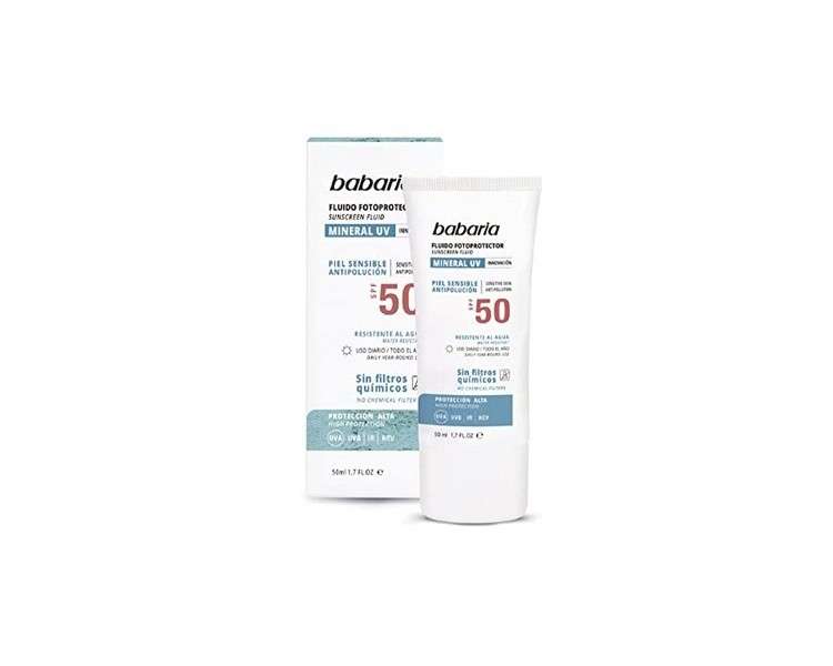Babaria Mineral UV Facial Sunscreen Fluid SPF50 50ml
