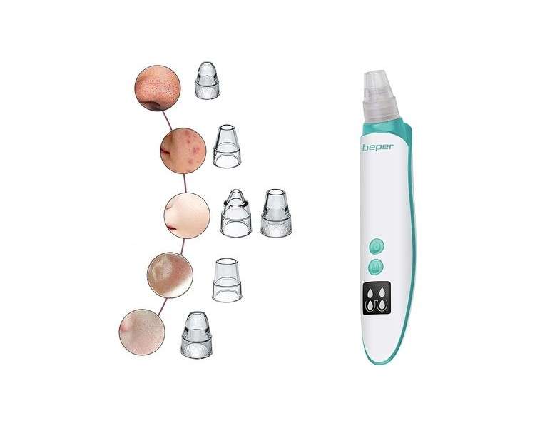Beper Rechargeable Pore and Blackhead Vacuum Removes Blackheads, Sebum, Impurities, and Acne from Clogged Pores