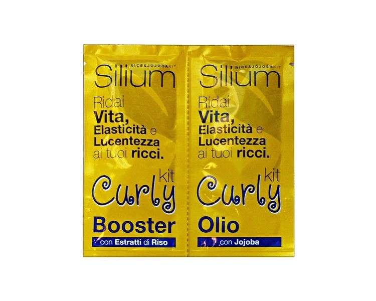 Silium Curly Oil Booster and Revitalizing Treatment for Curly Hair with Jojoba and Rice Extract 2 Sachets 12ml
