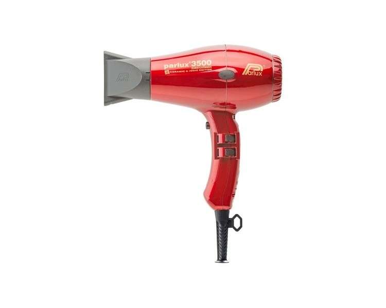 Parlux 3500 SuperCompact Ceramic + Ionic Professional Hair Dryer Red