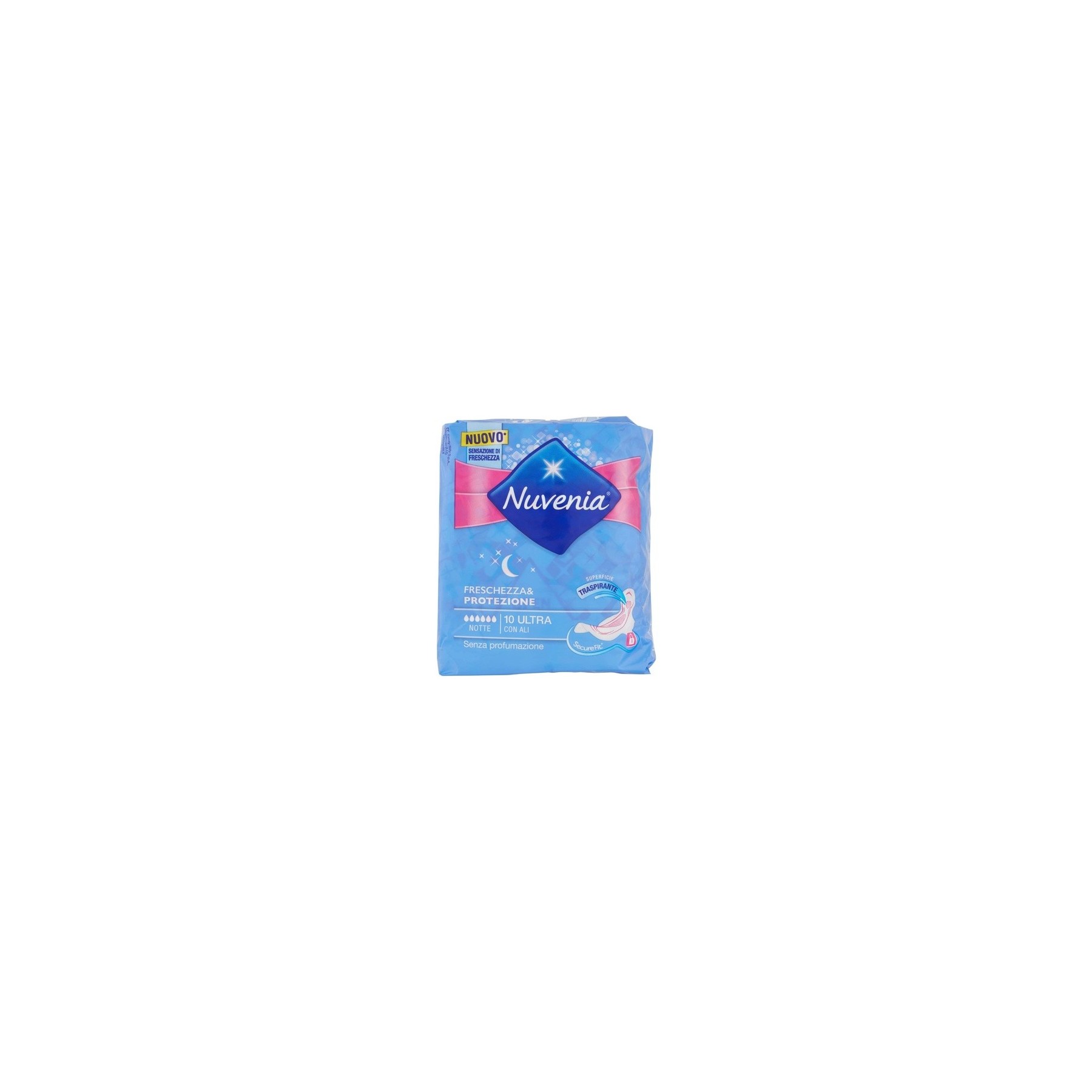 Nuvenia Ultra Thin Nighttime Women's Pads with SecureFit Wings - 10 Count