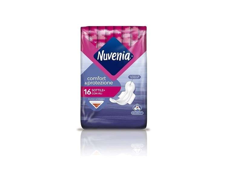 Nuvenia Normal Sanitary Pads with SecureFit and Wings 16 Pieces