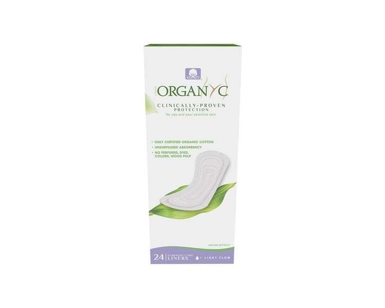 Organyc Hypoallergenic 100% Organic Cotton Panty Liners Flat 24 Count