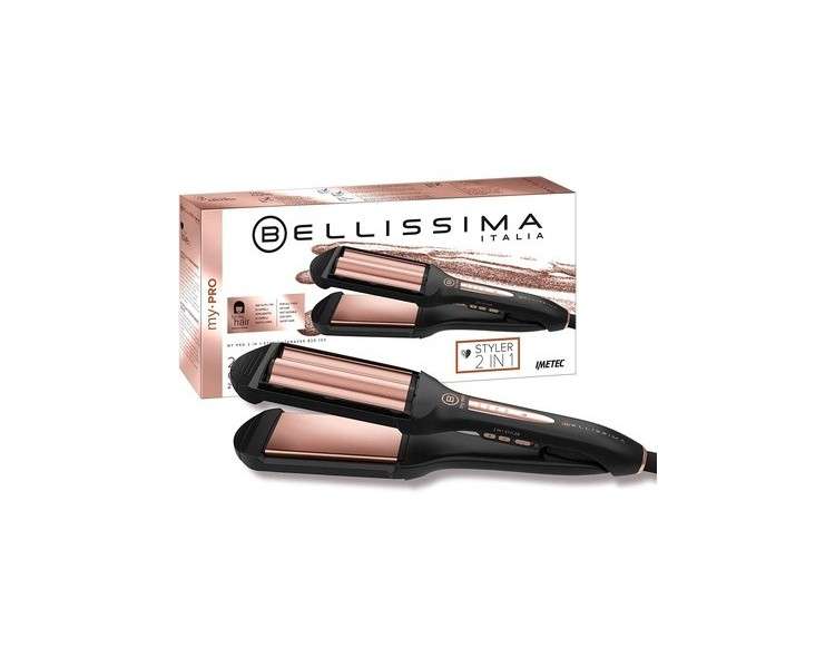 Imetec Bellissima My Pro 2 in 1 Straight & Waves Hair Straightener with Ceramic Coating and 4 Temperature Settings