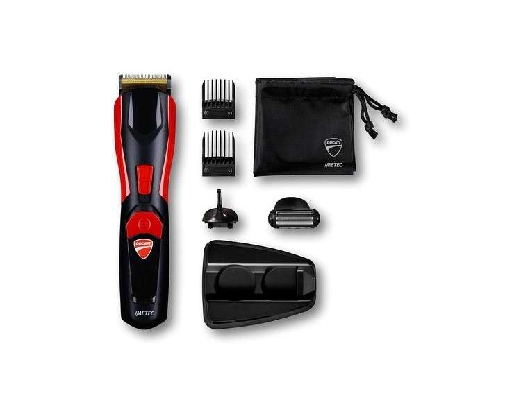 Ducati By Imetec GK 618 Gearbox 8-in-1 Beard Trimmer Set for Face and Body Stainless Steel Blades Precision Trimmer Body Shaver
