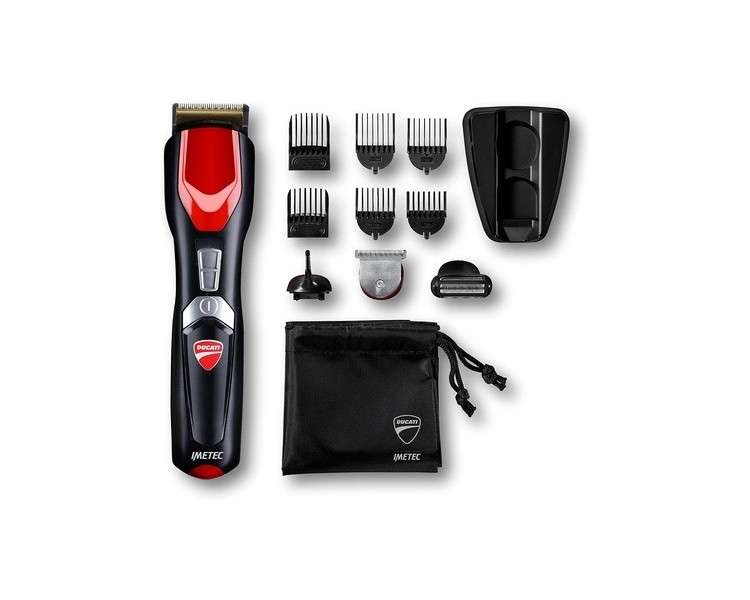 Ducati By Imetec GK 808 Circuit 13-in-1 Beard Trimmer Set for Face and Body with Titanium Coated Blades and Precision Trimmer