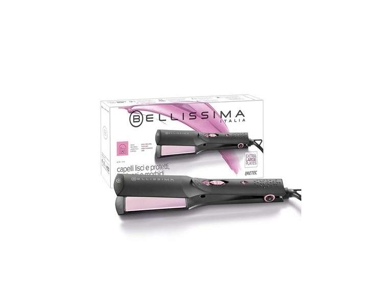 Imetec Bellissima B26 100 Hair Straightener for Long or Hard to Manage Hair - Ceramic Coating, Smooth and Shiny Results in One Pass, 160°C - 230°C