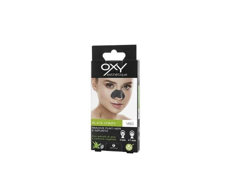 Oxy Black Strips Face with Aloe Extracts and Plant Charcoal 8 Strips
