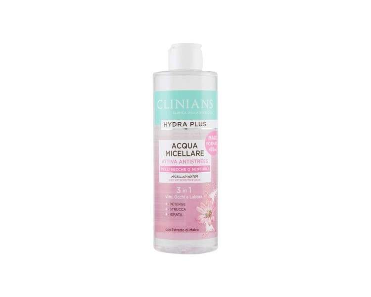 Clinians Hydra Plus Micellar Anti-Stress Water with Malva Extract for Dry or Sensitive Skin 400ml