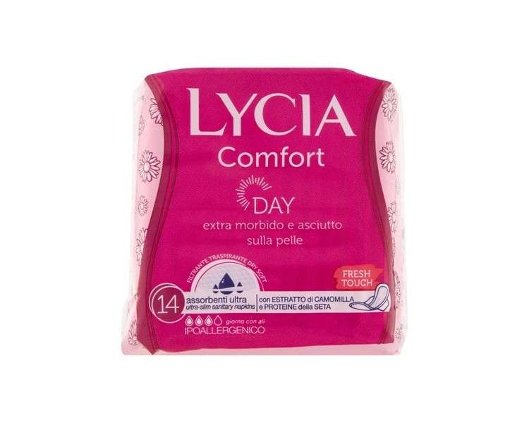 Lycia Ultra Women's Sanitary Pads with Wings 14 Count
