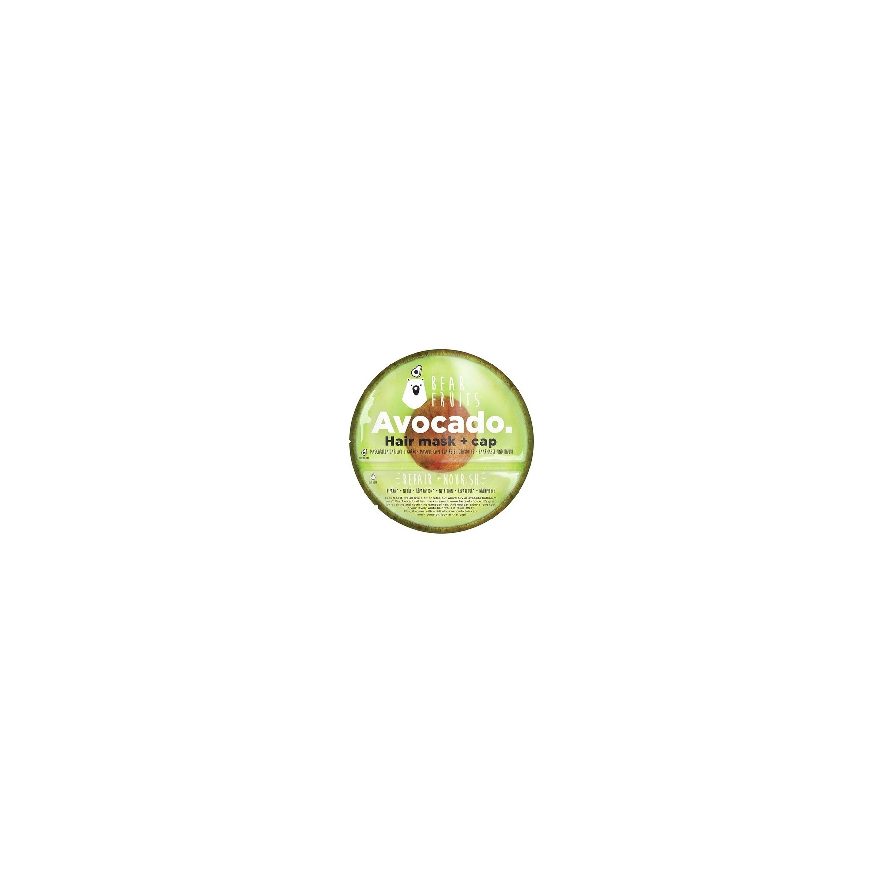Bear Fruits Avocado Repair and Nourishing Hair Mask with Reusable Cap 20ml