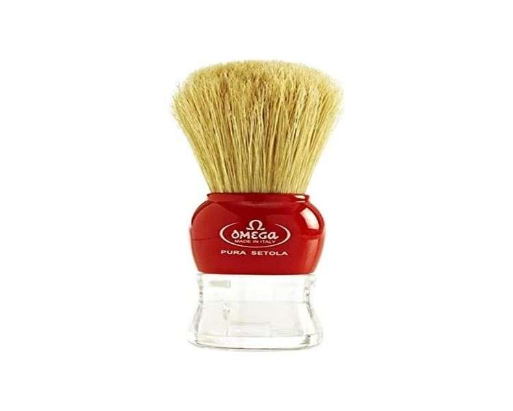 Omega 10072 Pure Bristle Shaving Brush - Red