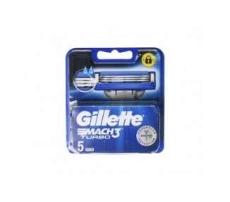 Gillette Mach3 Turbo Men's 5 Replacement Razor Blades