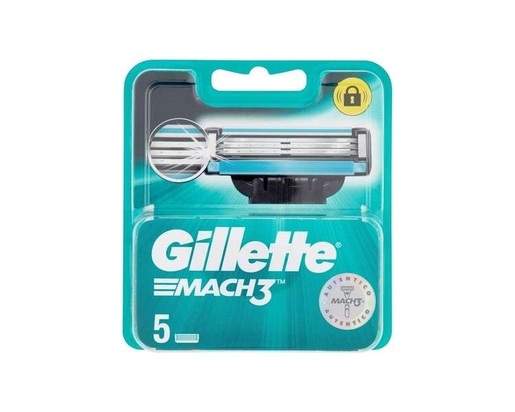 Gillette Mach 3 Refill Razor Blade Cartridges - Pack of 5