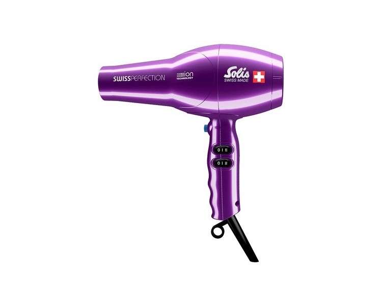 Solis Swiss Perfection 440 Hair Dryer 2300W with 3 Temperatures and 2 Speeds - Violet