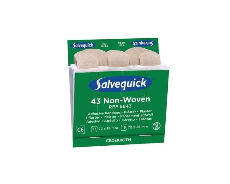 Salvequick Refills for Dispenser 43 Vlies 1.9 + 2.5 x 7.2 cm