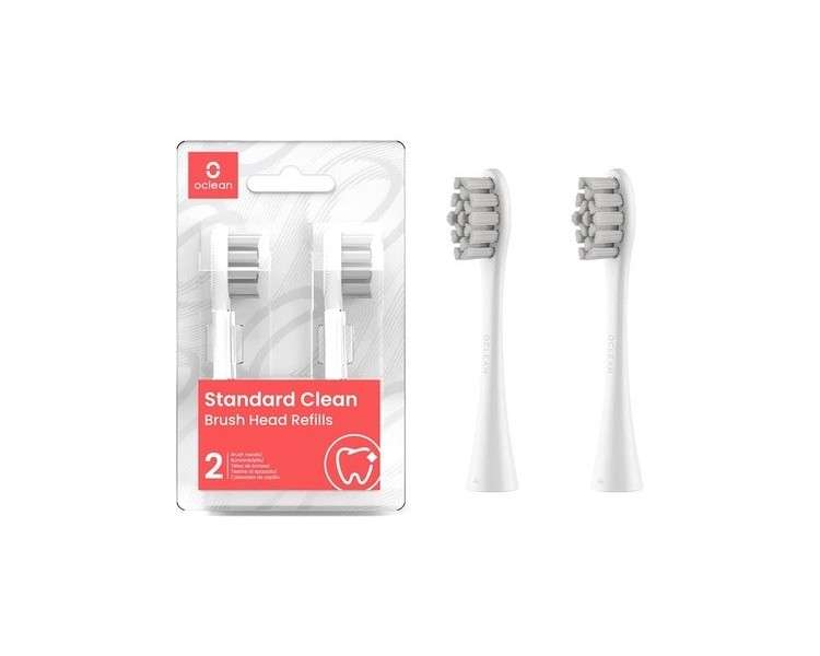 Oclean Standard Clean Toothbrush Head Replacements FDA Approved - Pack of 2 White