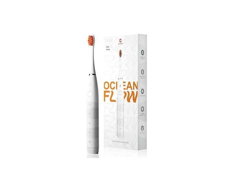 Oclean Flow Sonic Electric Toothbrush with 5 Modes and Whitening, 180 Day Battery Life, IPX7 Waterproof - White