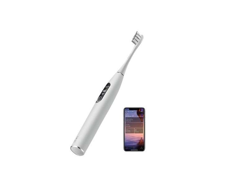 Oclean X Pro Elite Smart Mute Sonic Electric Toothbrush with 3 Whitening Modes and Quick Charge for 35 Days of Use - Gray