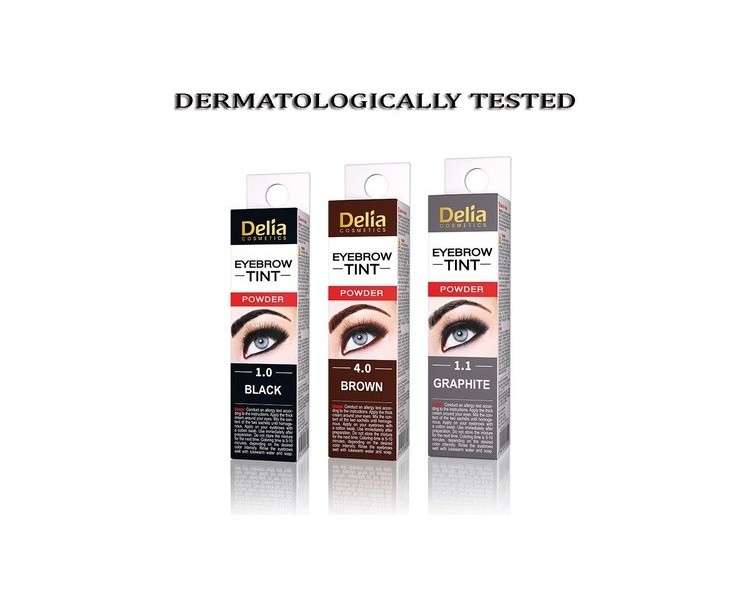 New Delia Eyebrow Henna Traditional Tint for Dark Brown and Black Graphite Eyelashes 2ml
