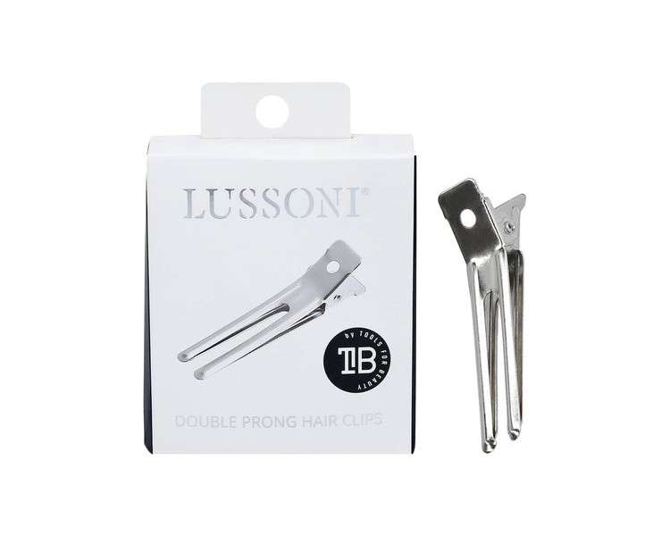 T4B LUSSONI Double Pointed Hair Clips High Quality Stainless Steel for Professional or Home Use Practical Double Point Double Sided