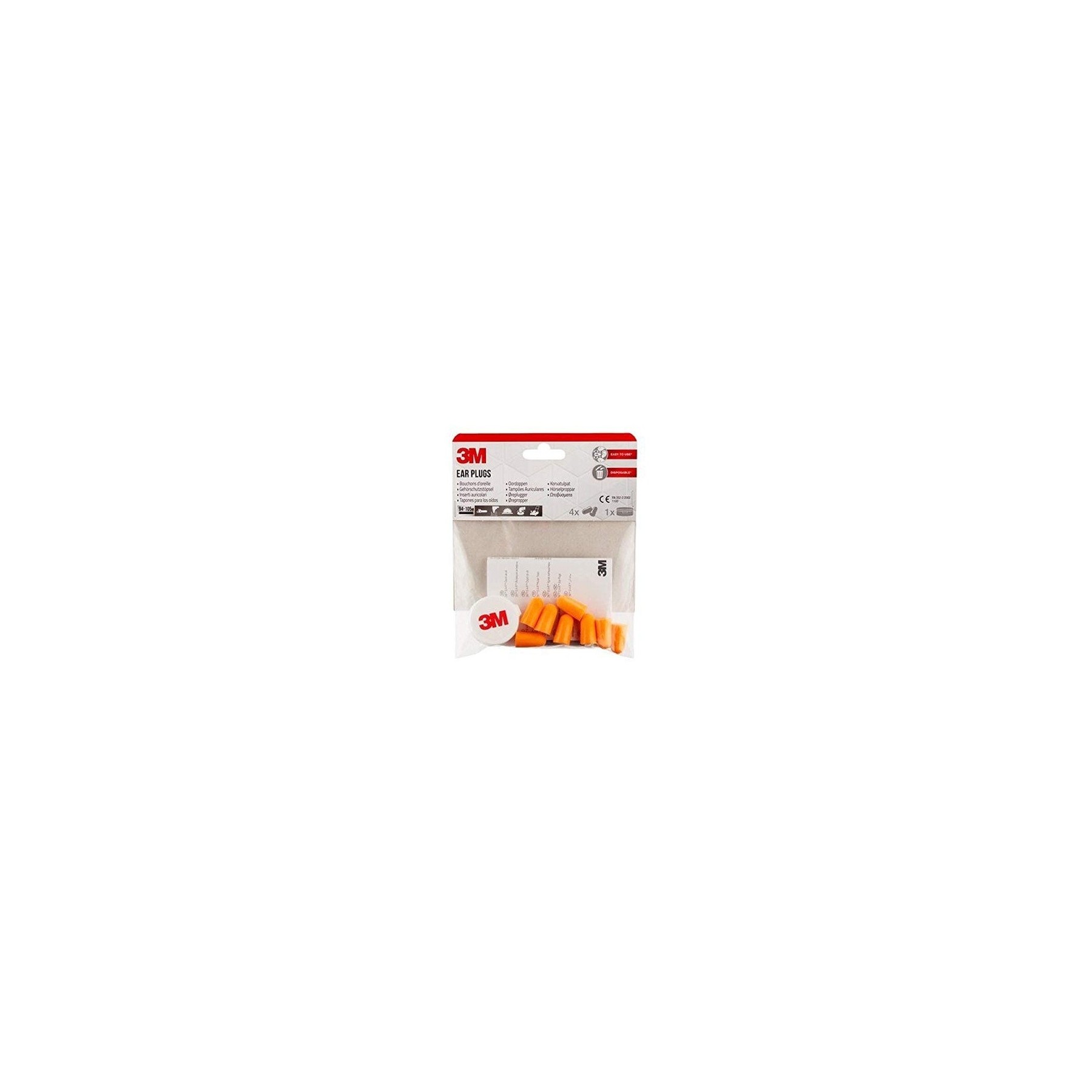 3M 1100C4 Earplugs with Storage Box 8 Pieces - Pack of 4