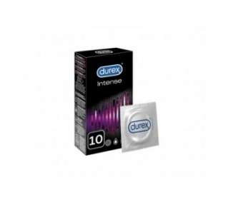 Durex Intense Condoms Ribbed and Dotted with Stimulating Gel for Intense Female Satisfaction 10 Condoms